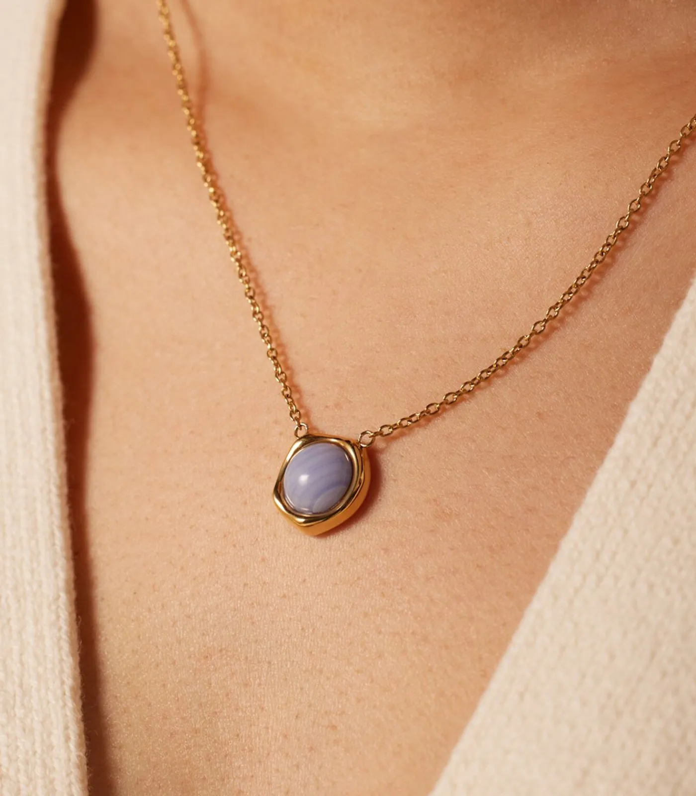 Hot Ketting Staal 47 cm - Goudkleurig DAMES Halskettingen