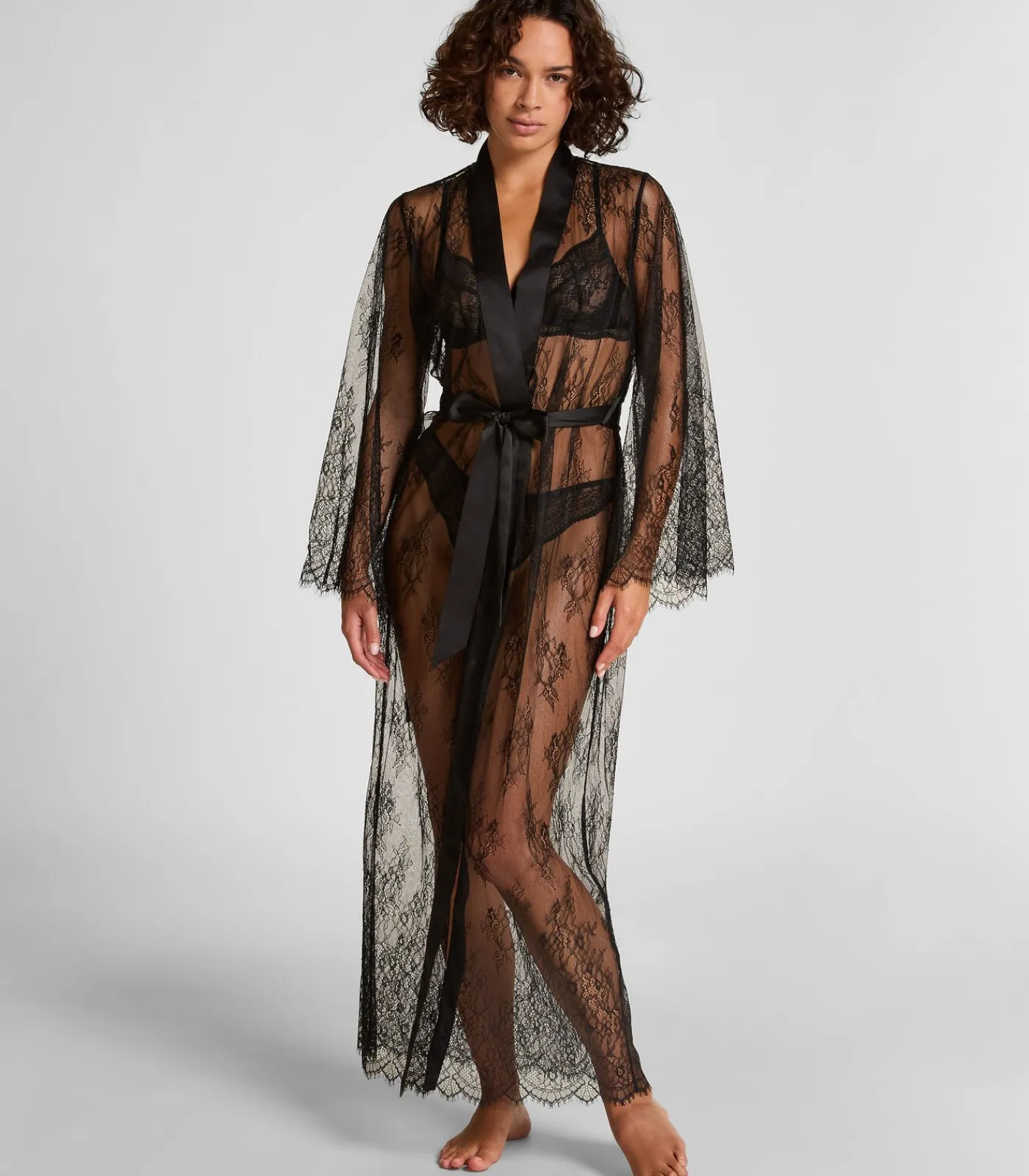 Best Kimono Allover Lace DAMES Nachtmode