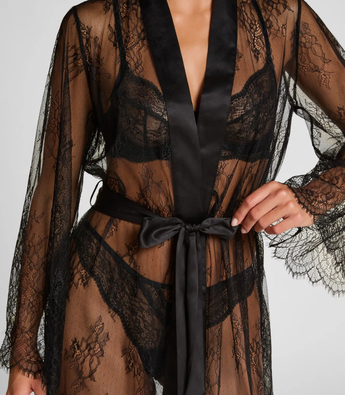 Best Kimono Allover Lace DAMES Nachtmode