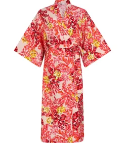 DAMES Chic by Lirette Kimono Robe Flamingo Garden - Roze