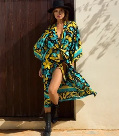 Online Kimono Robe Frangipani - Tealsun DAMES Badjassen