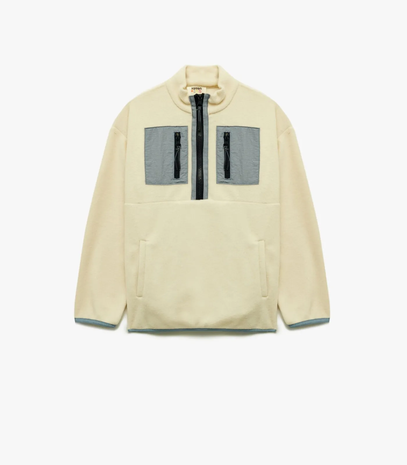 Best Kinder fleece trui met zakdetails en halve rits Kinderen Truien & Vesten