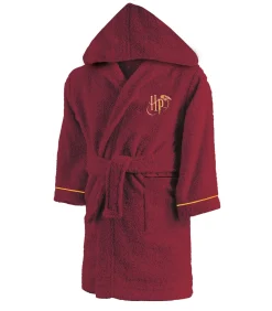 New Kinderbadjas met kap en borduursel 100% katoen, ROOD Kinderen Ondergoed En Nachtmode