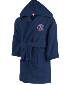 Kinderen PSG Kinderbadjas met kap en borduursel 100% katoen, LINES