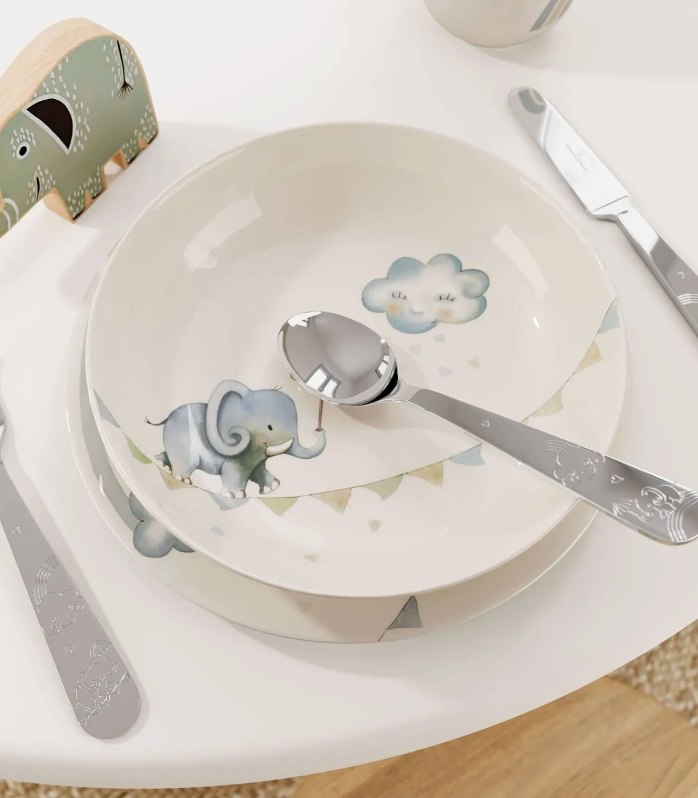 New Kinderbestek 4-dlg Walk like an Elephant Bestek