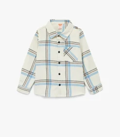 Kinderen Koton Klassiek Geruit Overhemd Lange Mouwen Zakdetail