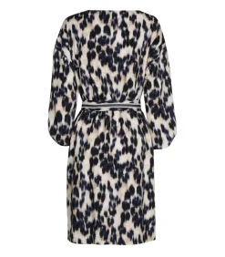 DAMES Marie Méro Kleedje met dierenprint in blauw en beige