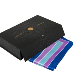 DAMES Alberto Cabale Kleine zijden sjaal Purple Blue Navy Cléo