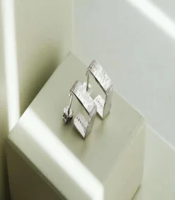 Clearance Kleine zilveren oorbellen Lignis breed DAMES Oorbellen