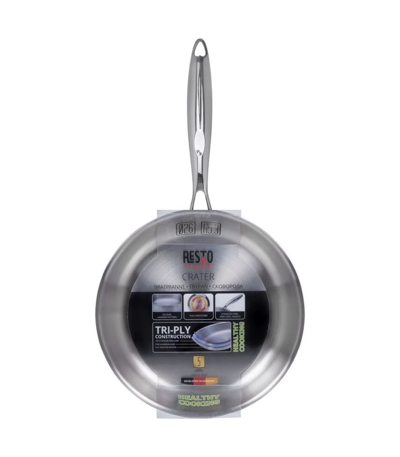 Resto Kitchenware Koekenpan Crater - ø 26 cm - zonder anti-aanbaklaag