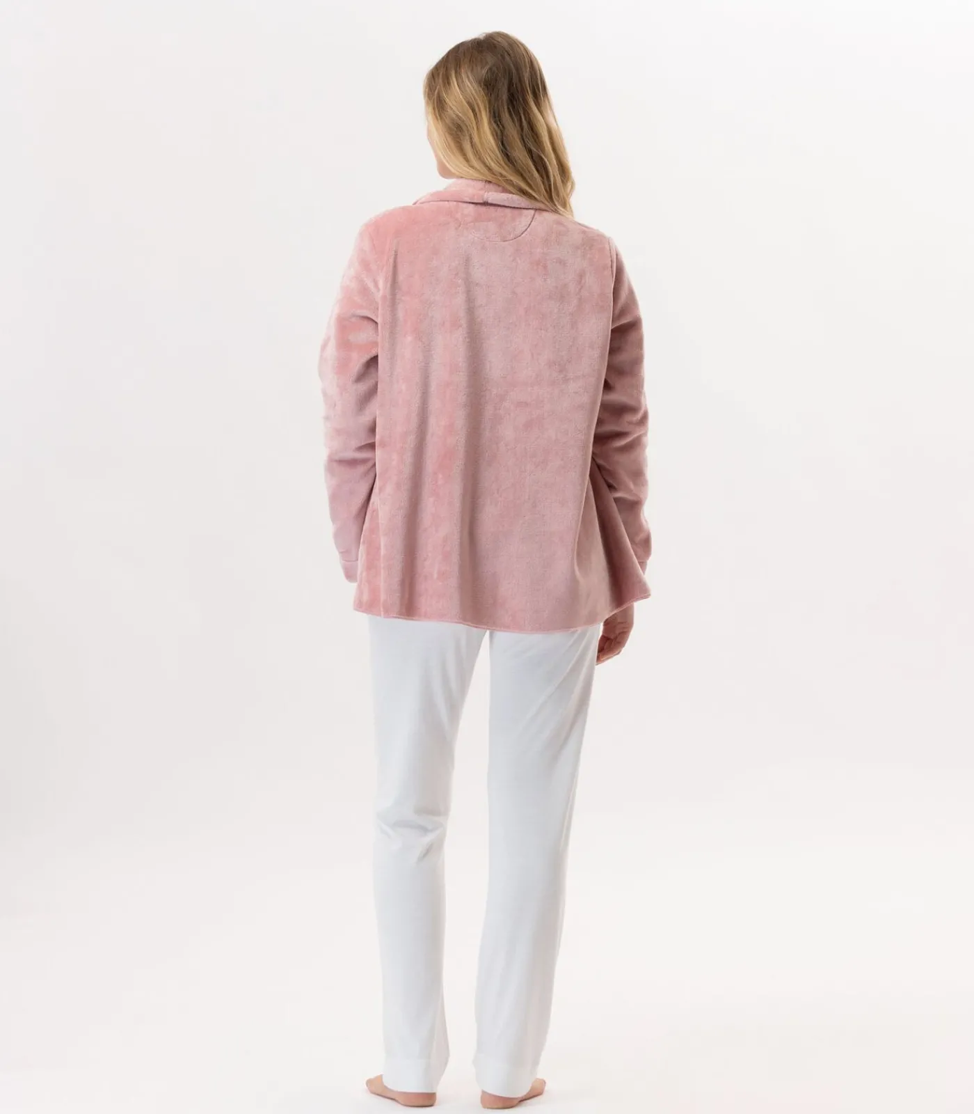 Outlet Kort jasje van flanellen pluche ESSENTIEL H73B DAMES Loungewear