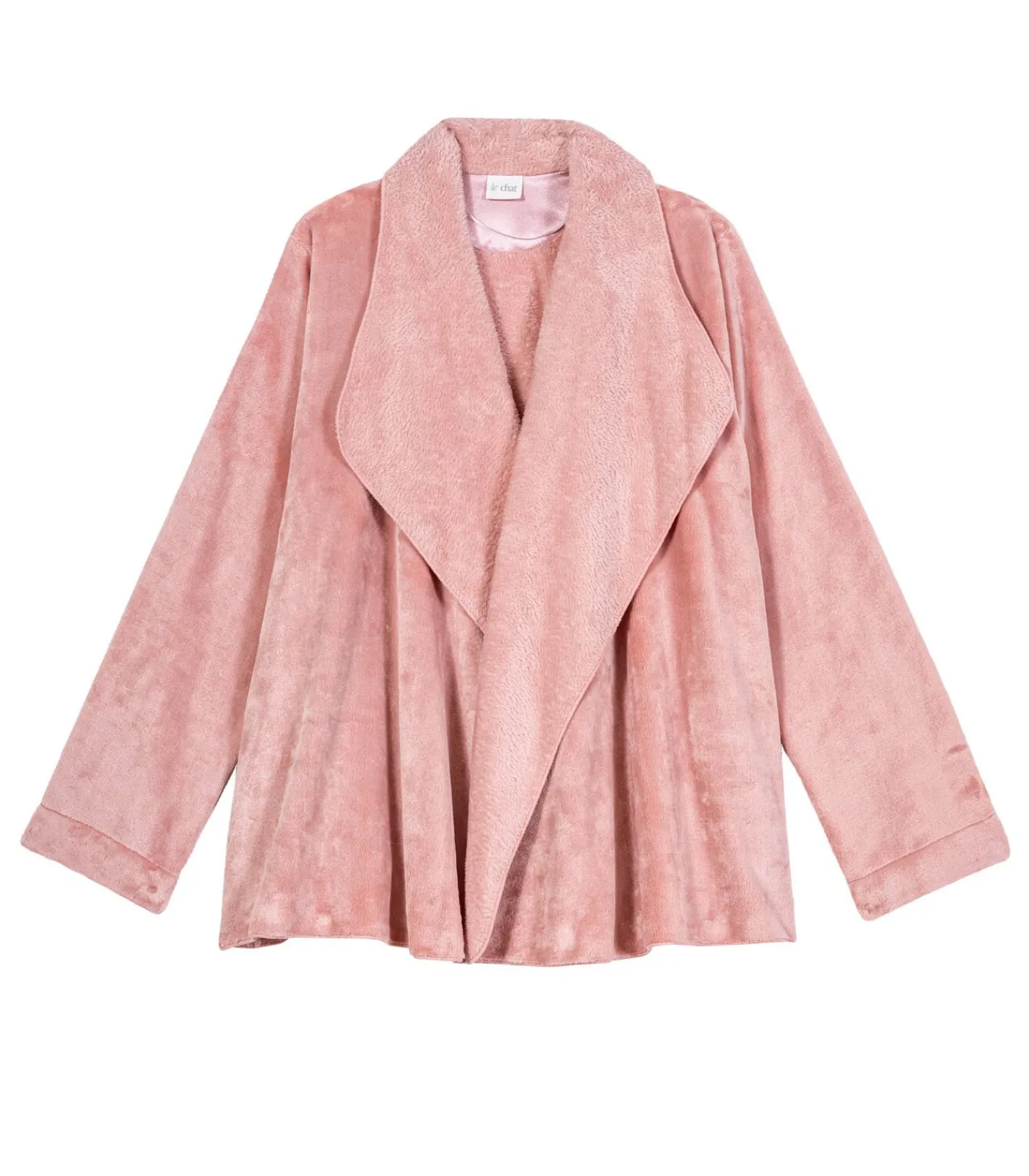 Outlet Kort jasje van flanellen pluche ESSENTIEL H73B DAMES Loungewear