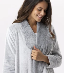 Outlet Kort jasje van flanellen pluche ESSENTIEL H73B DAMES Loungewear