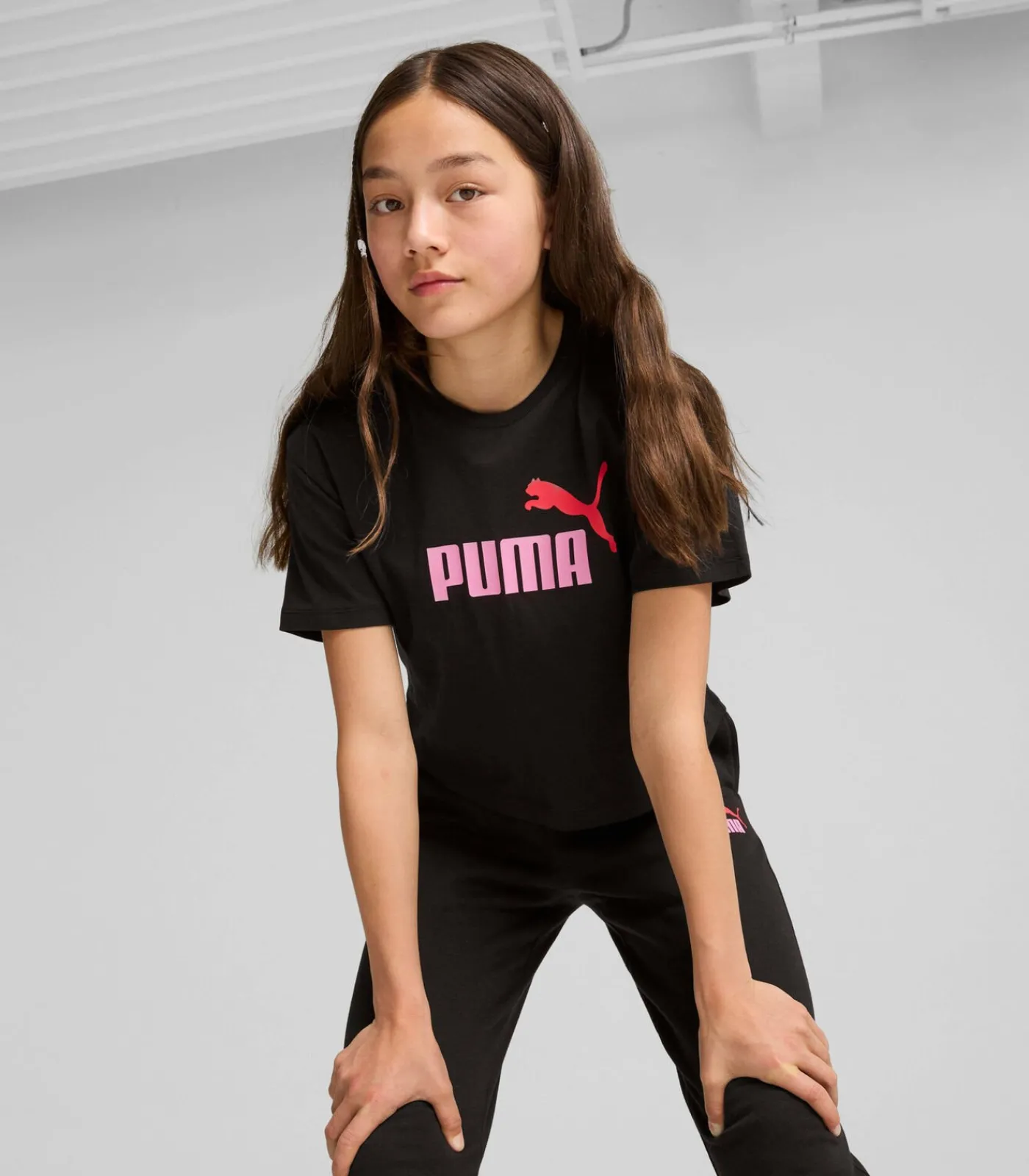 Kinderen PUMA Kort meisjes-T-shirt Logo