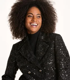 DAMES La Fée Maraboutée Kort zwart paillettenjasje