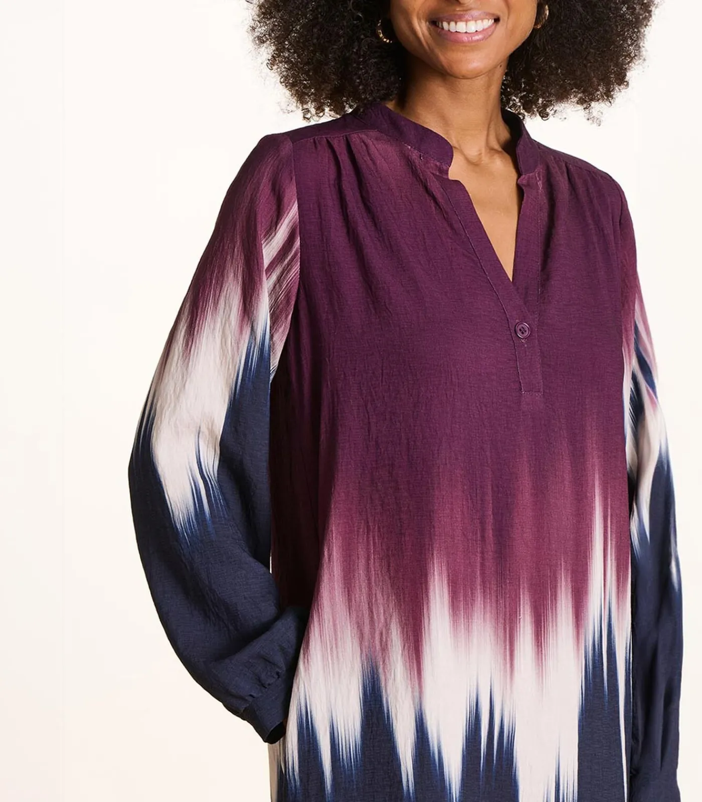 Best Korte bicolor jurk met tie & dye print DAMES Jurken