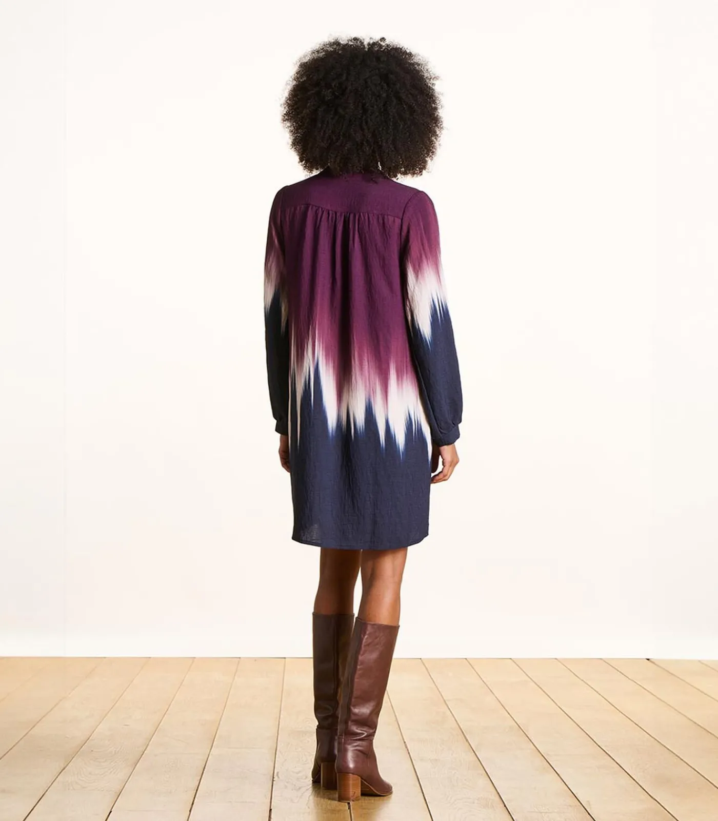 Best Korte bicolor jurk met tie & dye print DAMES Jurken