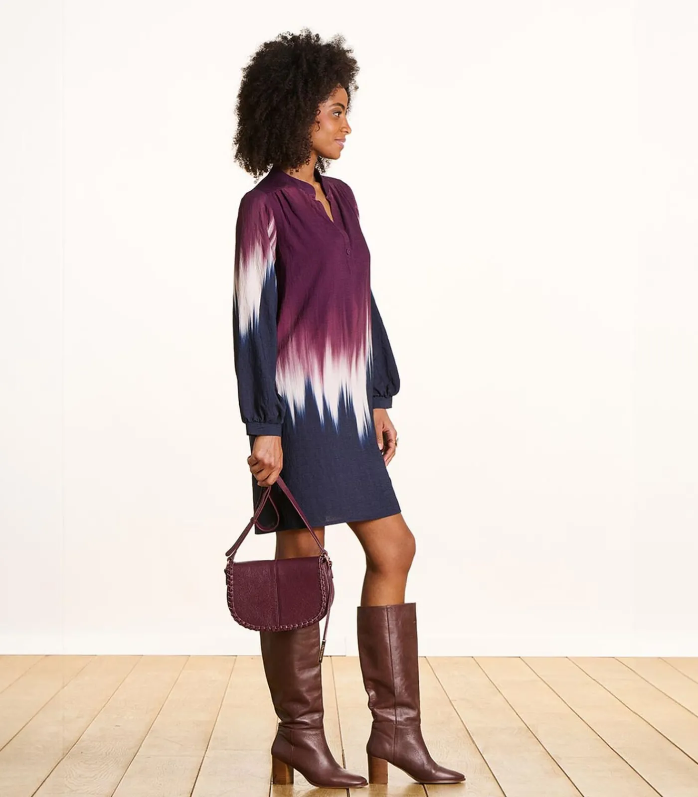 Best Korte bicolor jurk met tie & dye print DAMES Jurken