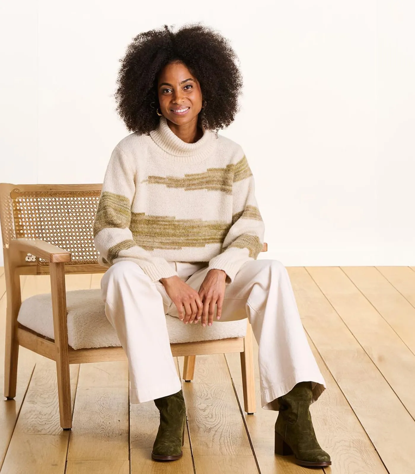 Hot Korte bicolor trui met coltrui en patroon DAMES Truien & Cardigans