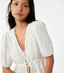 DAMES Koton Korte Blouse V-hals Katoenmix