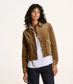 DAMES La Fée Maraboutée Korte bruine fluwelen jas