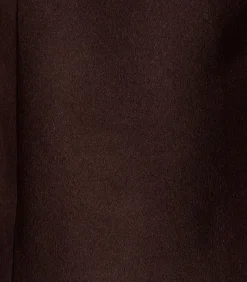 Korte bruine wollen jas met afneembare sjaal DAMES Jassen