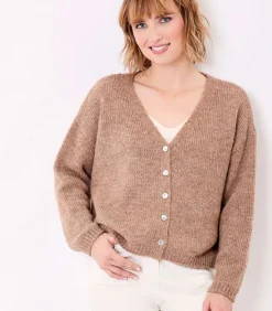 DAMES La Fiancée Korte effen gebreide vest APPACHE