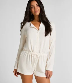 Clearance Korte geribde jersey onesie DAMES Nachtmode