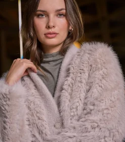 Outlet Korte jas van imitatiebont Berken M DAMES Jassen