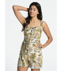 Discount Korte jumpsuit met bloemprint en verstelbare bandjes DAMES Jumpsuits