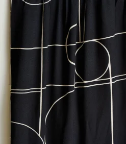 Korte jurk met ceintuur donkerblauw met print DAMES Jurken