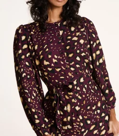 DAMES La Fée Maraboutée Korte jurk met knopen en luipaardprint