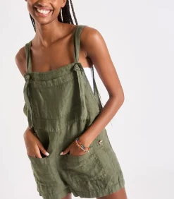 Best Korte kaki tuinbroek van linnen ANYA Hawston DAMES Jumpsuits