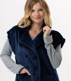 DAMES LE CHAT Korte mouwen jasje met knopen van pluche flanel ESSENTIEL H76A