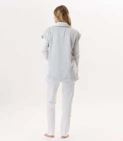 DAMES LE CHAT Korte mouwen jasje met knopen van pluche flanel ESSENTIEL H76A