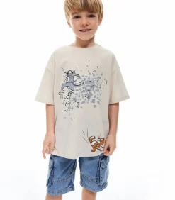 Kinderen Koton Korte Mouwen Kinder T-shirt met Tom en Jerry Print