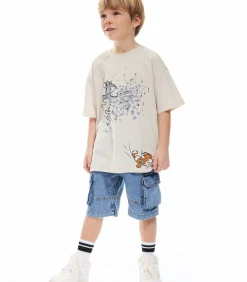 Kinderen Koton Korte Mouwen Kinder T-shirt met Tom en Jerry Print
