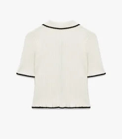 Online Korte Mouwen Polo Kragentrui met Knoopdetail DAMES Truien & Cardigans