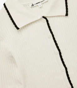 Online Korte Mouwen Polo Kragentrui met Knoopdetail DAMES Truien & Cardigans