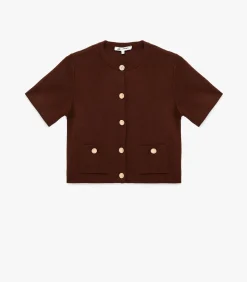 Hot Korte Trui Knoopsluiting Zakdetails DAMES Truien & Cardigans