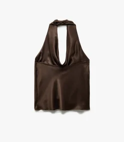 Backless Satin Blouse DAMES Overhemden & Blouses