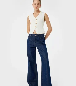 Buttoned Knit Vest DAMES Sportkledij