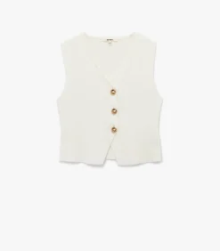 Buttoned Knit Vest DAMES Sportkledij