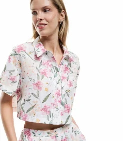 DAMES Koton Floral Crop Shirt