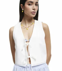 Front Tie Detail Vest DAMES Sportkledij