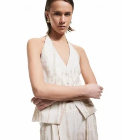 Outlet Halter Neck Patterned Vest DAMES Sportkledij