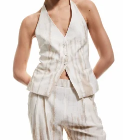 Outlet Halter Neck Patterned Vest DAMES Sportkledij
