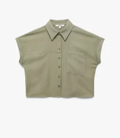 DAMES Koton Pocket Detail Crop Shirt
