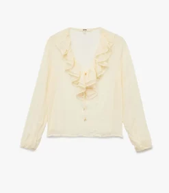 Discount Ruffle Chiffon Blouse DAMES Overhemden & Blouses