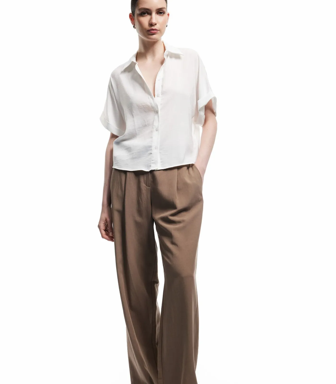 Discount Satin Oversize Shirt DAMES Overhemden & Blouses